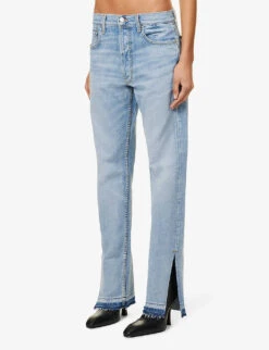 Unravelled Two Split-hem Straight-leg Jeans -Ted Bakee Clothing Shop R04070284 NEWPORT ALT02