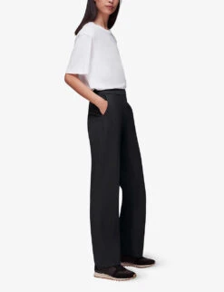 Whistles Slim-leg Ponte Woven Trousers -Ted Bakee Clothing Shop R04070384 BLACK ALT02