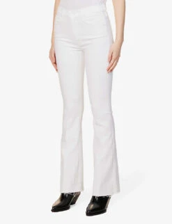 MOTHER The Weekender Frayed-hem High-rise Stretch-denim Jeans -Ted Bakee Clothing Shop R04074465 FAIRESTOFTHEMALL ALT02