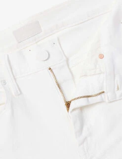 MOTHER The Weekender Frayed-hem High-rise Stretch-denim Jeans -Ted Bakee Clothing Shop R04074465 FAIRESTOFTHEMALL ALT06