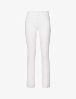 MOTHER The Weekender Frayed-hem High-rise Stretch-denim Jeans