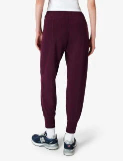Sweaty Betty Repose Luxe 29 Stretch-fleece Jogging Bottoms -Ted Bakee Clothing Shop R04074877 PLUMRED ALT03