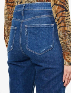 Paige Noella Straight-leg High-rise Stretch Denim Jeans -Ted Bakee Clothing Shop R04078742 VERDANT ALT05