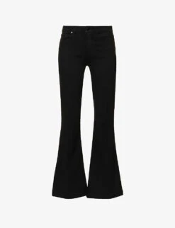Paige Brand-patch Flared-leg High-rise Rayon-blend Jeans