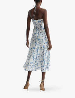 Reiss Sophia Floral-print Woven Midi Dress -Ted Bakee Clothing Shop R04082317 WHITE ALT03