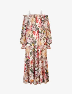 AllSaints Floral-print Woven Midi Dress