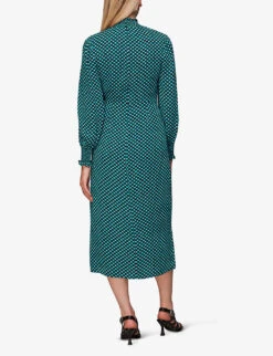 Whistles Star Check-print Viscose Midi Dress -Ted Bakee Clothing Shop R04083558 MULTICOLOURED ALT03