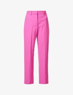 THEORY Regular-fit Straight-leg High-rise Stretch-wool Trousers