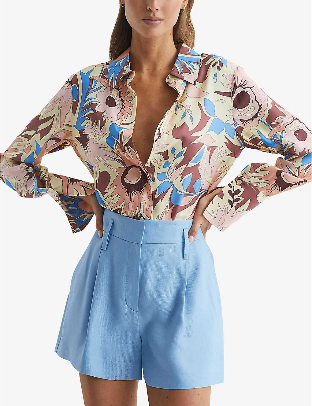 Reiss Liv Floral-print Woven Shirt 3 Reiss Liv Floral-print Woven Shirt - Image 3