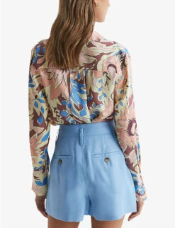Reiss Liv Floral-print Woven Shirt 8 Reiss Liv Floral-print Woven Shirt -Ted Bakee Clothing Shop R04087061 MULTI ALT03
