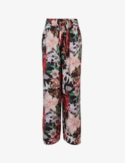 AllSaints Tyler Leondra Floral-print Wide-leg Woven Trousers