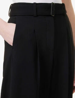 Joseph Drew Tapered-leg High-rise Stretch-woven Trousers -Ted Bakee Clothing Shop R04095198 BLACK ALT04