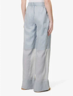 Joseph Milner Wide-leg Mid-rise Ramie Trousers -Ted Bakee Clothing Shop R04095442 DUSTYBLUE ALT03