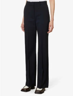 Joseph Morissey Wide-leg Mid-rise Stretch-wool Trousers 7 Joseph Morissey Wide-leg Mid-rise Stretch-wool Trousers -Ted Bakee Clothing Shop R04095475 NAVY ALT02