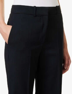 Joseph Morissey Wide-leg Mid-rise Stretch-wool Trousers 9 Joseph Morissey Wide-leg Mid-rise Stretch-wool Trousers -Ted Bakee Clothing Shop R04095475 NAVY ALT04