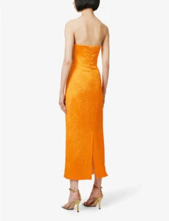 TOVE Lara Twisted-pattern Stretch-woven Midi Dress 8 TOVE Lara Twisted-pattern Stretch-woven Midi Dress -Ted Bakee Clothing Shop R04096557 GOLDENYELLOW ALT03