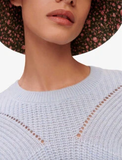 Maje Mikally Cropped Wool-blend Jumper -Ted Bakee Clothing Shop R04101739 BLEUS ALT04