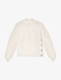 Maje Braided Knit Mock-neck Knitted Jumper