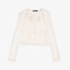 Maje Open-work Embroidered Stretch-knit Cardigan