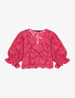 Maje Annick Paisley-embroidered Cotton Top
