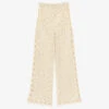 Maje Elasticated-waistband Wide-leg High-rise Crochet Trousers