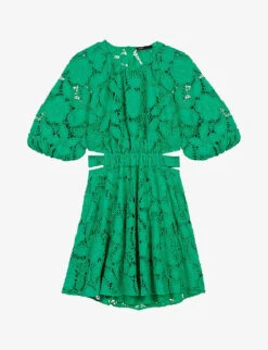 Maje Annick Paisley-embroidered Cotton Mini Dress