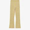 Sandro Zig-zag Print Flared-leg High-rise Woven Trousers