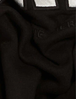 CLAUDIE PIERLOT Paris Patch-print Cotton-blend Jumper -Ted Bakee Clothing Shop R04103280 NOIRGRIS ALT05