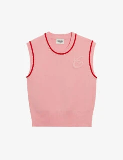 CLAUDIE PIERLOT Majusculi Braided-trim Knitted Vest Top