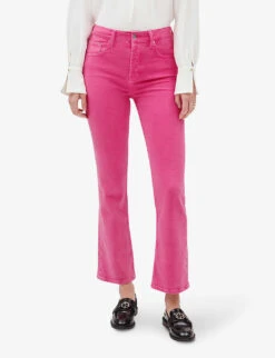 CLAUDIE PIERLOT Palerme Cropped Stretch-denim Jeans -Ted Bakee Clothing Shop R04103372 ROSES ALT02