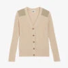 CLAUDIE PIERLOT Marielle Shoulder-patch Rib-knit Cardigan