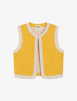 CLAUDIE PIERLOT Floral-embroidered Sleeveless Cotton Jacket