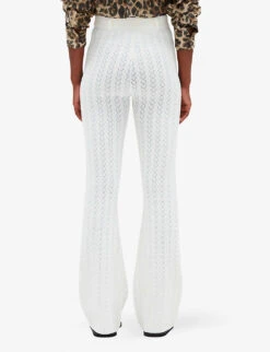 CLAUDIE PIERLOT Maliba Openwork-stitch Belted Knitted Trousers -Ted Bakee Clothing Shop R04103528 NATURELS ALT03