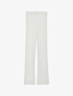 CLAUDIE PIERLOT Maliba Openwork-stitch Belted Knitted Trousers