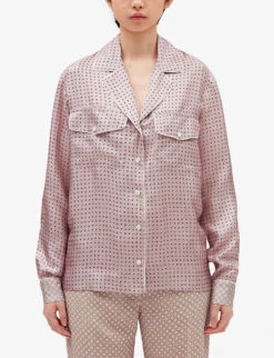 CLAUDIE PIERLOT Cachou Geometric-floral Silk Shirt -Ted Bakee Clothing Shop R04104813 DIVERS ALT02