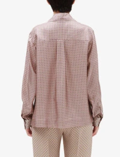CLAUDIE PIERLOT Cachou Geometric-floral Silk Shirt -Ted Bakee Clothing Shop R04104813 DIVERS ALT03