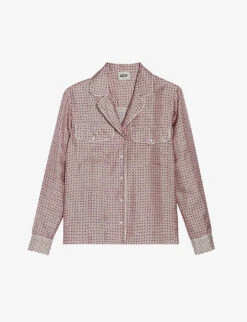 CLAUDIE PIERLOT Cachou Geometric-floral Silk Shirt