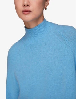 Whistles Oversized Funnel-neck Stretch-knit Jumper -Ted Bakee Clothing Shop R04106972 BLUE ALT04