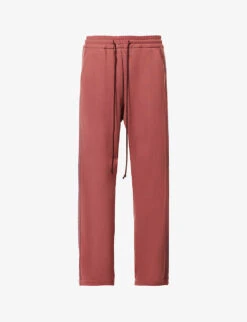 Contrast-piping Straight-leg High-rise Cotton-jersey Jogging Bottoms