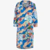 Marni Graphic-print Notch-collar Cotton Midi Dress