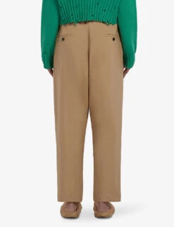 Marni Mid-rise Tapered-leg Wool Trousers -Ted Bakee Clothing Shop R04110574 DIJON ALT03