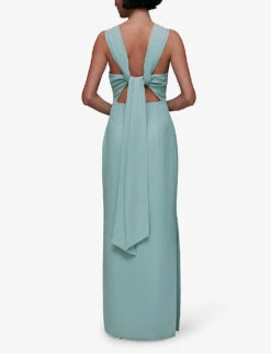 Whistles Tie Back Stretch-crepe Maxi Dress -Ted Bakee Clothing Shop R04118636 ALT03