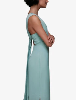 Whistles Tie Back Stretch-crepe Maxi Dress -Ted Bakee Clothing Shop R04118636 ALT05