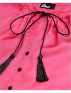 THE KOOPLES Tassel-fastened Satin Blouse 9 THE KOOPLES Tassel-fastened Satin Blouse -Ted Bakee Clothing Shop R04122320 PIN01 ALT04