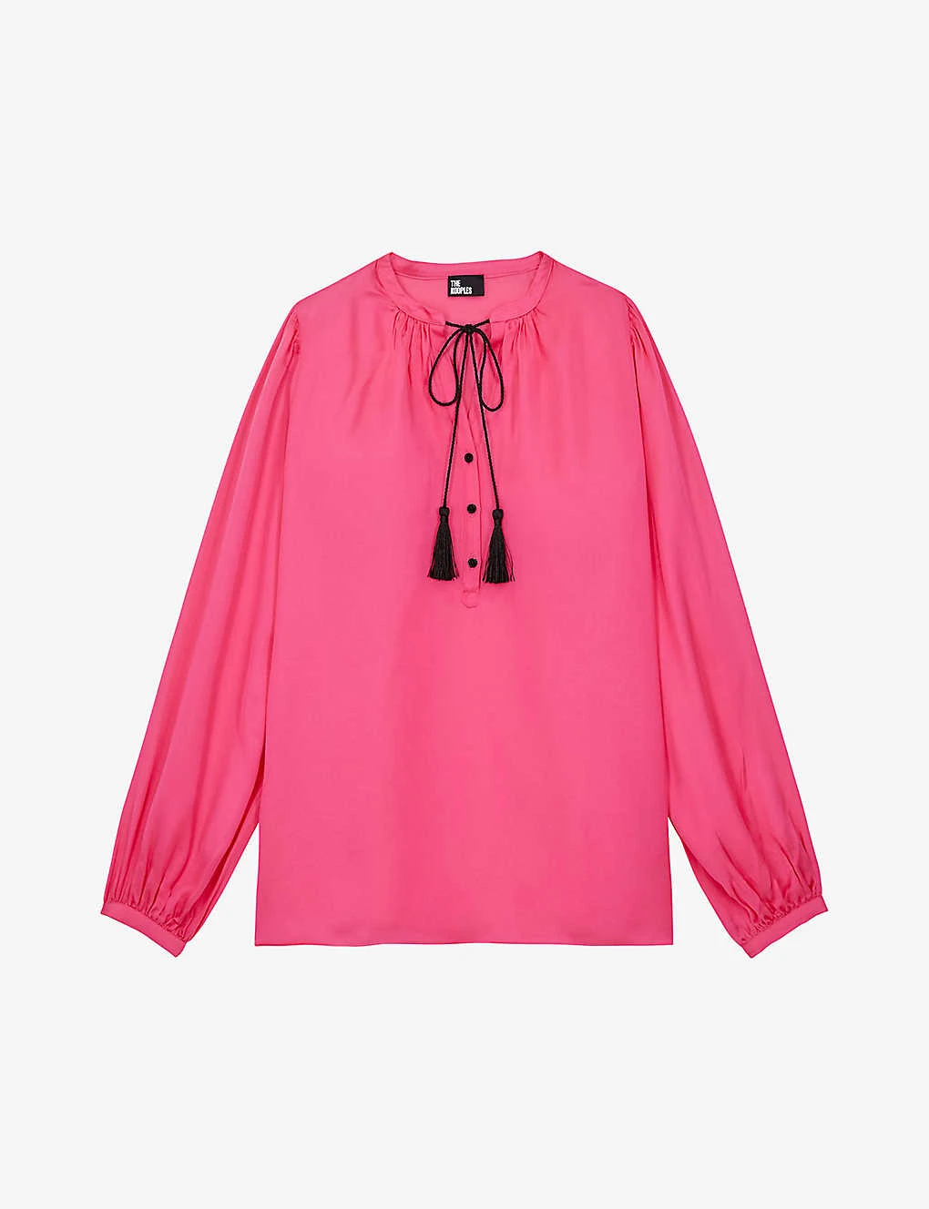THE KOOPLES Tassel-fastened Satin Blouse 1 THE KOOPLES Tassel-fastened Satin Blouse