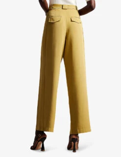 Ted Baker Jemila Wide-leg Lyocell Trousers -Ted Bakee Clothing Shop R04122565 KHAKI ALT03