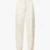 Toteme Drawstring-waist Straight-leg High-rise Organic-cotton Trousers