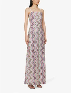 Missoni Wavy-print Slim-fit Knitted Maxi Dress -Ted Bakee Clothing Shop R04127056 LIGHTMULTICOLOR ALT02