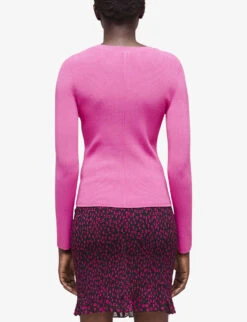 THE KOOPLES Ribbed-knit Stretch-woven Jumper 9 THE KOOPLES Ribbed-knit Stretch-woven Jumper -Ted Bakee Clothing Shop R04127790 PIN01 ALT03