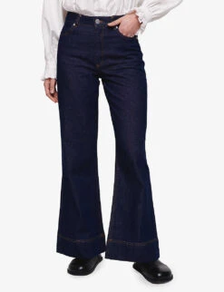Hetchen Flared High-rise Organic-denim Jeans -Ted Bakee Clothing Shop R04129981 INDIGO ALT02